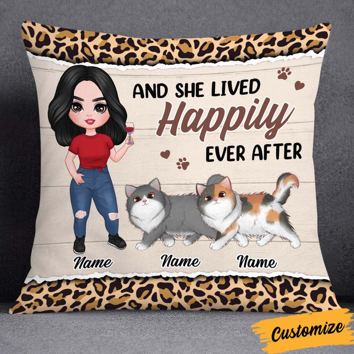 Personalized Cat Mom Happily Ever After Pillow JR148 95O32 1