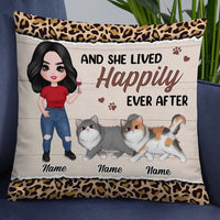 Personalized Cat Mom Happily Ever After Pillow JR148 95O32 thumb 1