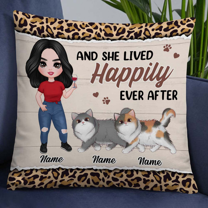 Personalized Cat Mom Happily Ever After Pillow JR148 95O32 1