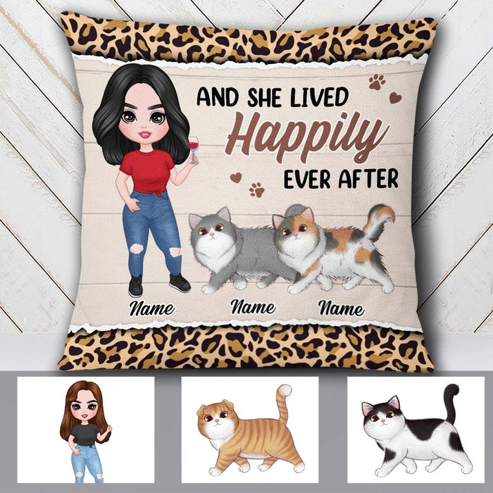 Personalized Cat Mom Happily Ever After Pillow JR148 95O32 1