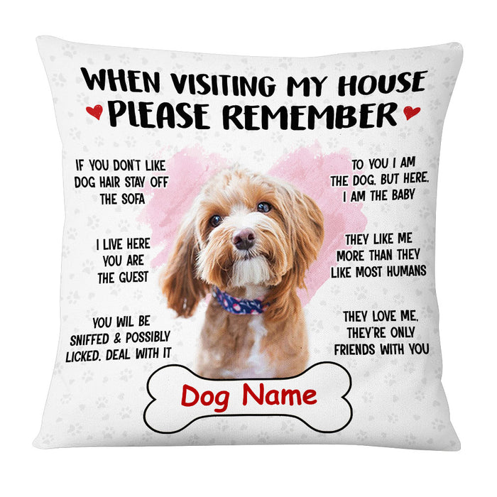 Personalized Dog Rules Photo Pillow JR133 85O53 1