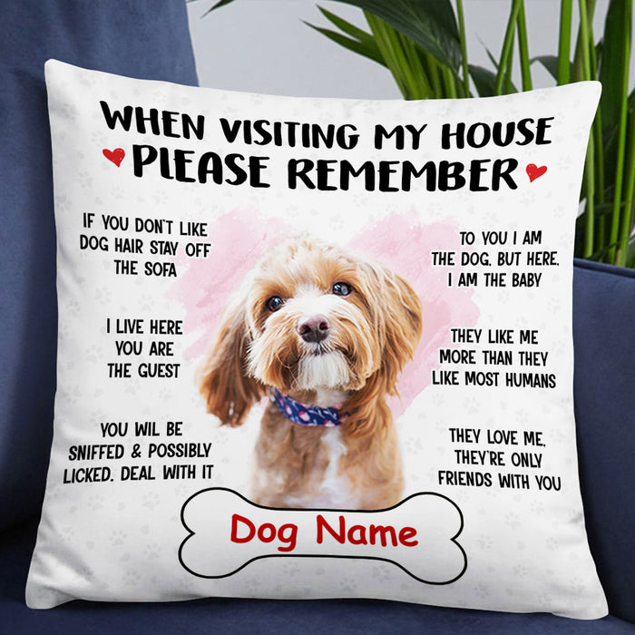 Personalized Dog Rules Photo Pillow JR133 85O53 1