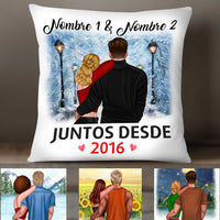 Personalized Couple Spanish Pareja Together Since Pillow JR131 95O34 thumb 1