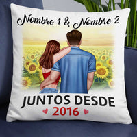 Personalized Couple Spanish Pareja Together Since Pillow JR131 95O34 thumb 1