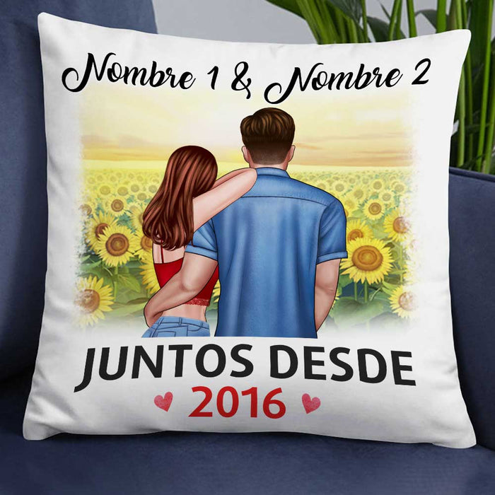 Personalized Couple Spanish Pareja Together Since Pillow JR131 95O34 1