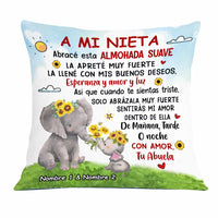 Personalized Elephant Mom Grandma To Daughter Granddaughter Son Grandson Spanish Mamá Abuela Hug This Pillow JR132 95O23 thumb 1