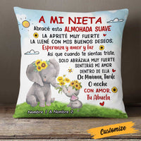Personalized Elephant Mom Grandma To Daughter Granddaughter Son Grandson Spanish Mamá Abuela Hug This Pillow JR132 95O23 thumb 1