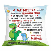 Personalized Dinosaur Grandpa To Grandson Spanish Hug This Pillow JR133 95O34 thumb 1