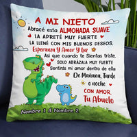 Personalized Dinosaur Grandpa To Grandson Spanish Hug This Pillow JR133 95O34 thumb 1