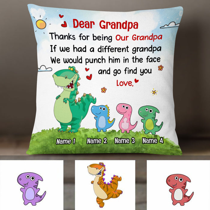 Personalized Love Grandpa Dinosaur Pillow JR133 30O36 1