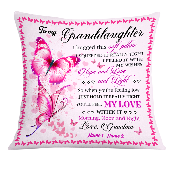 Personalized To My Granddaughter Butterfly Pillow JR134 30O24 1