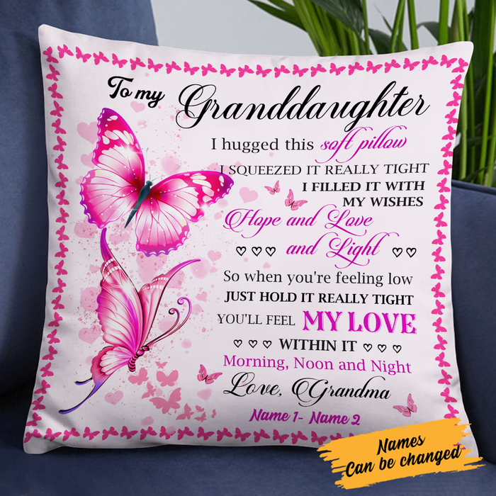 Personalized To My Granddaughter Butterfly Pillow JR134 30O24 1