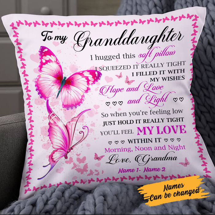 Personalized To My Granddaughter Butterfly Pillow JR134 30O24 1
