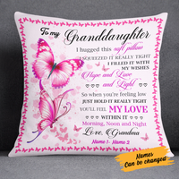 Personalized To My Granddaughter Butterfly Pillow JR134 30O24 thumb 1