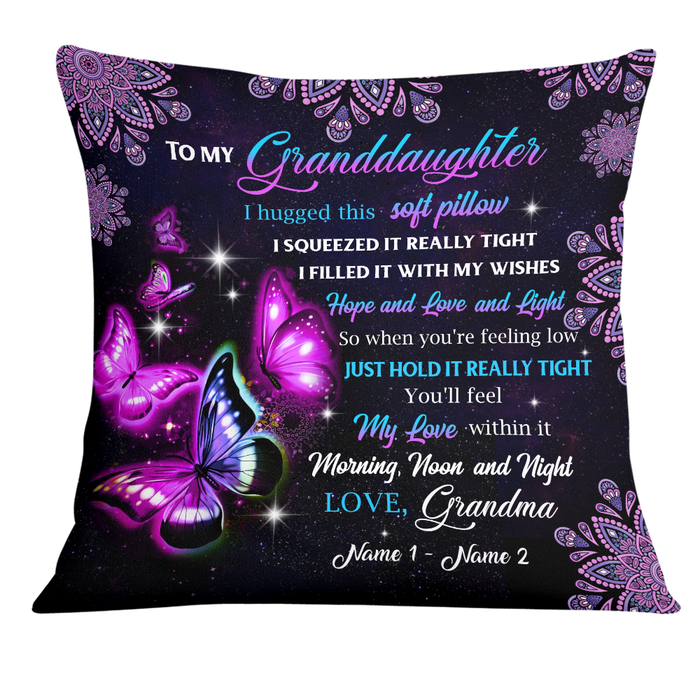 Personalized Mom Grandma Daughter Granddaughter Butterfly Pillow JR137 30O24 1