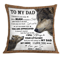 Personalized Love Dad Grandpa Wolf Pillow JR139 95O24 thumb 1
