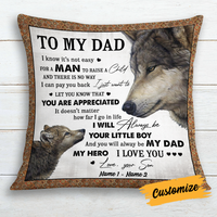 Personalized Love Dad Grandpa Wolf Pillow JR139 95O24 thumb 1