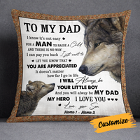 Personalized Love Dad Grandpa Wolf Pillow JR139 95O24 thumb 1