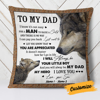 Personalized Love Dad Grandpa Wolf Pillow JR139 95O24 thumb 1
