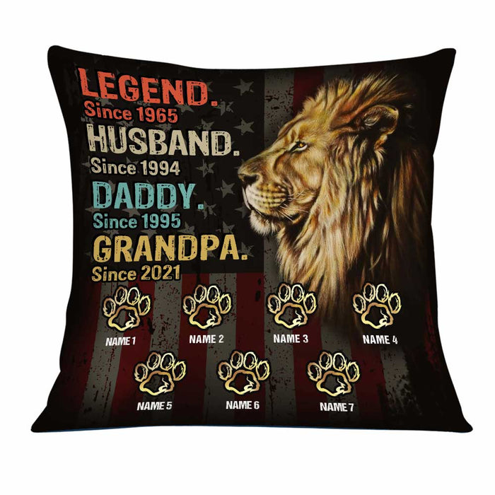 Personalized Love Dad Grandpa Lion Pillow JR136 95O23 1