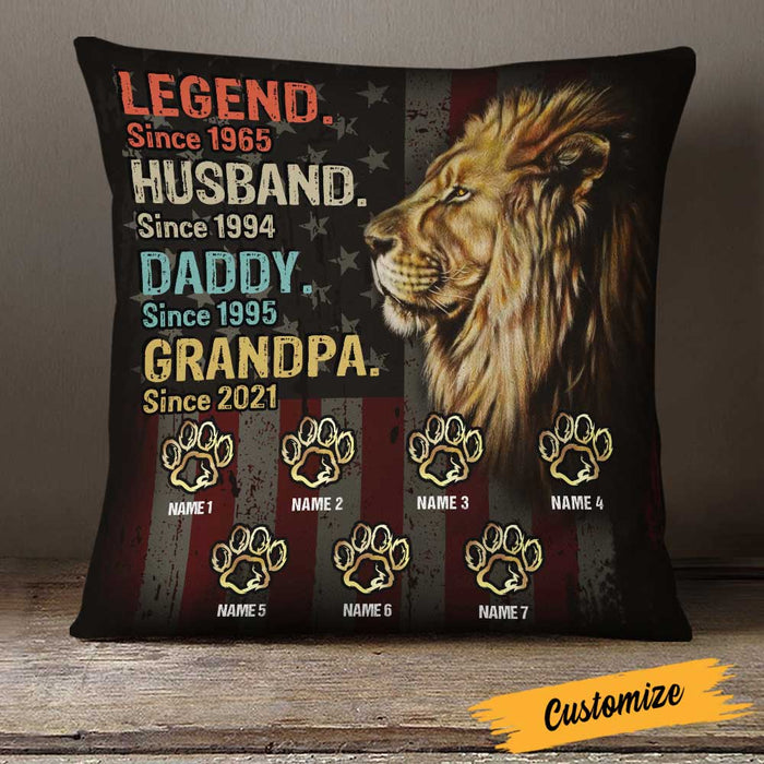 Personalized Love Dad Grandpa Lion Pillow JR136 95O23 1