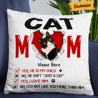 Personalized Cat Mom Pillow JR131 23O57 thumb 1