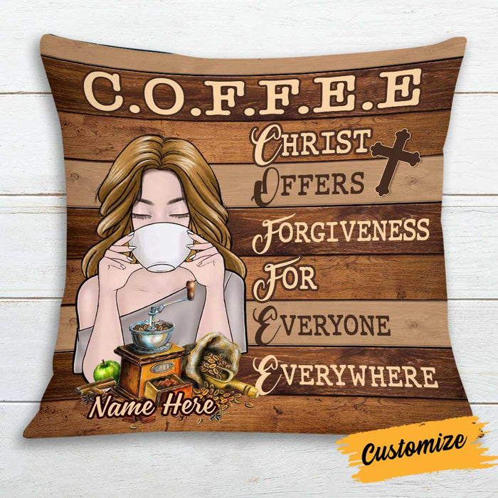 Personalized Coffee Jesus Girl Pillow JR174 23O34 1