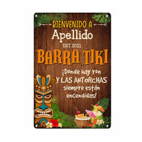 Personalized Backyard Tiki Bar Patio Interior Spanish Metal Sign JR141 30O58 thumb 1