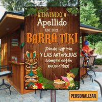 Personalized Backyard Tiki Bar Patio Interior Spanish Metal Sign JR141 30O58 thumb 1