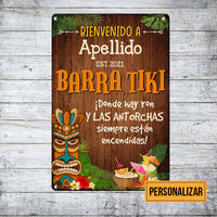 Personalized Backyard Tiki Bar Patio Interior Spanish Metal Sign JR141 30O58 thumb 1