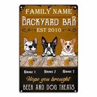 Personalized Dog Backyard Bar Gardening Metal Sign JR143 30O34 thumb 1