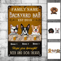 Personalized Dog Backyard Bar Gardening Metal Sign JR143 30O34 thumb 1