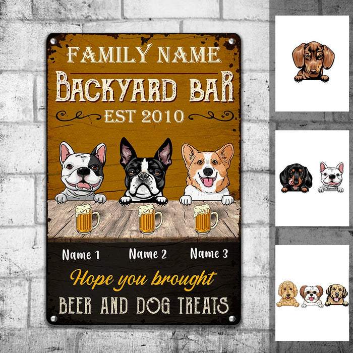 Personalized Dog Backyard Bar Gardening Metal Sign JR143 30O34 1