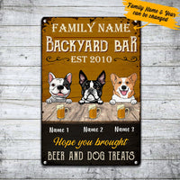Personalized Dog Backyard Bar Gardening Metal Sign JR143 30O34 thumb 1
