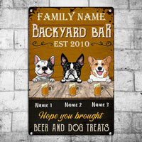 Personalized Dog Backyard Bar Gardening Metal Sign JR143 30O34 thumb 1