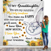 Personalized Daughter Granddaughter Sunflower Blanket DB94 87O58 thumb 1