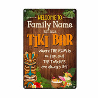 Personalized Backyard Tiki Bar Rum On Tap Metal Sign JR144 30O58 thumb 1