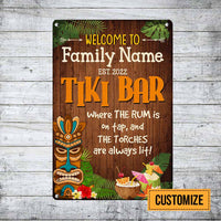 Personalized Backyard Tiki Bar Rum On Tap Metal Sign JR144 30O58 thumb 1