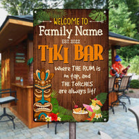 Personalized Backyard Tiki Bar Rum On Tap Metal Sign JR144 30O58 thumb 1