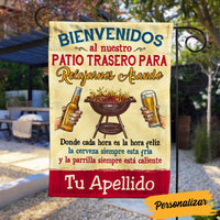 Personalized Outdoor Decor Backyard Chillin & Grillin Spanish Patio Flag JR141 95O53 thumb 1