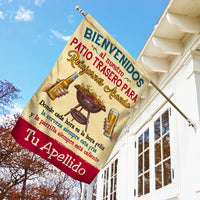 Personalized Outdoor Decor Backyard Chillin & Grillin Spanish Patio Flag JR141 95O53 thumb 1