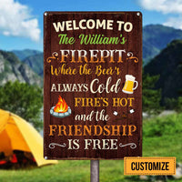 Personalized Fire Pit Gardening Friendship Is Free Metal Sign AG141 30O58 thumb 1