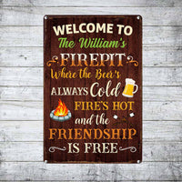 Personalized Fire Pit Gardening Friendship Is Free Metal Sign AG141 30O58 thumb 1