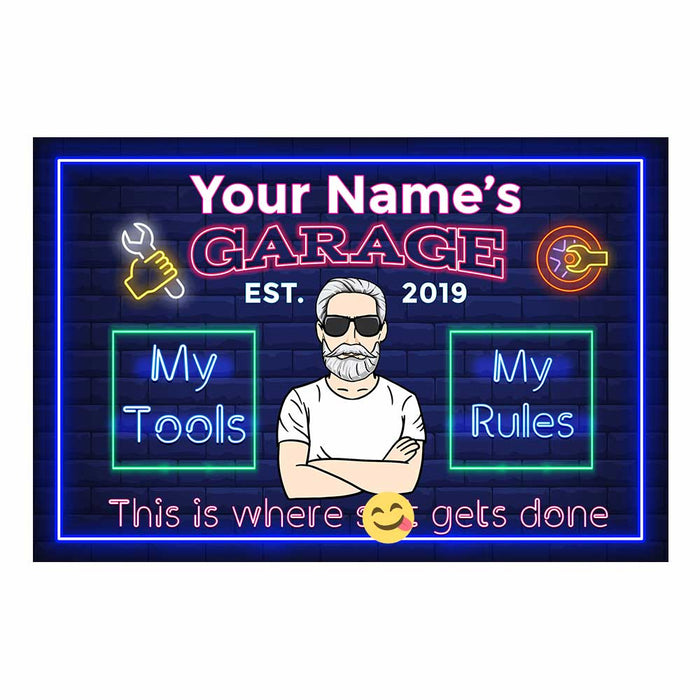 Personalized Grandpa Dad Garage Man Cave Poster DB3110 87O34 1