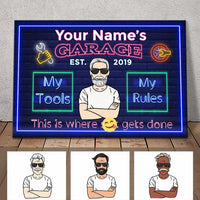 Personalized Grandpa Dad Garage Man Cave Poster DB3110 87O34 thumb 1