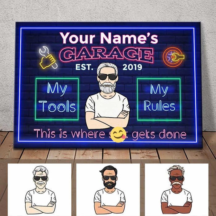 Personalized Grandpa Dad Garage Man Cave Poster DB3110 87O34 1