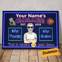 Personalized Grandpa Dad Garage Man Cave Poster DB3110 87O34 thumb 1