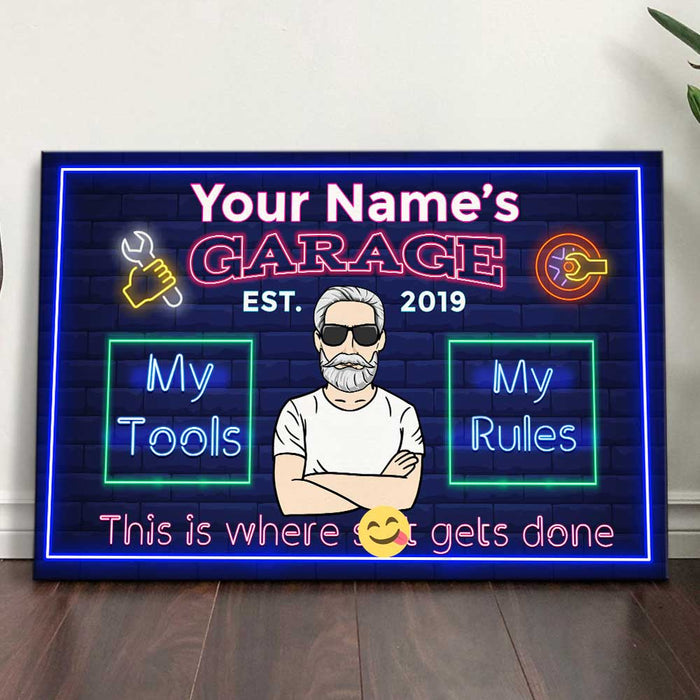Personalized Grandpa Dad Garage Man Cave Poster DB3110 87O34 1