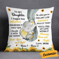 Personalized Daughter Elephant Sunflower Pillow JR141 87O58 thumb 1