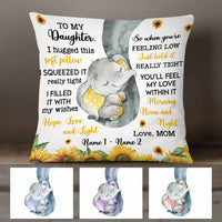 Personalized Daughter Elephant Sunflower Pillow JR141 87O58 thumb 1